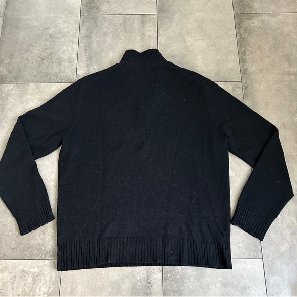 J. Crew black lamb's wool 3/4 zip pullover black sweater L - Picture 2 of 4